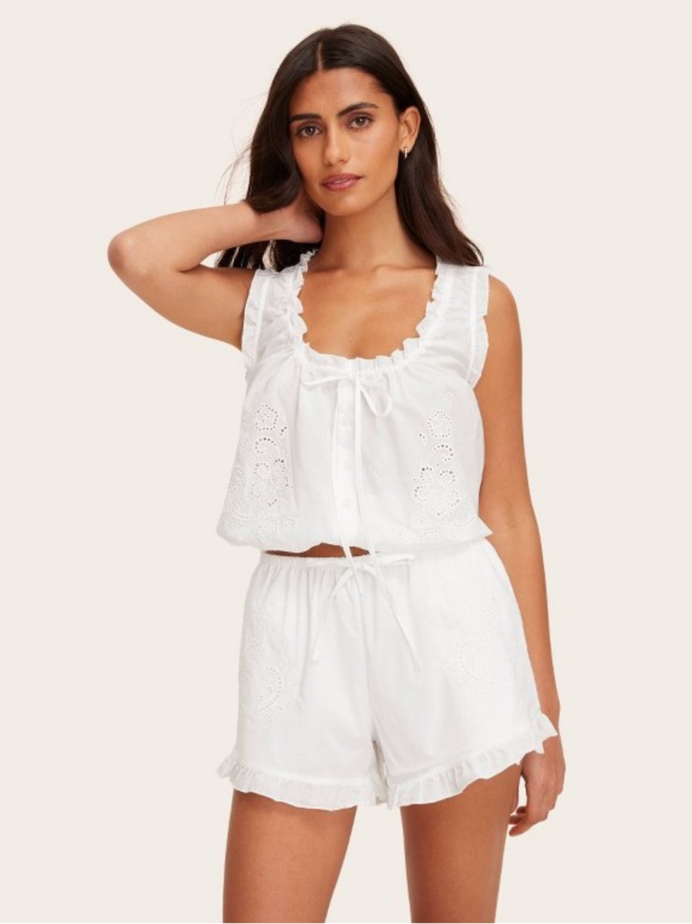 Parke x Target White Mid-rise Woven Drawstring Shorts